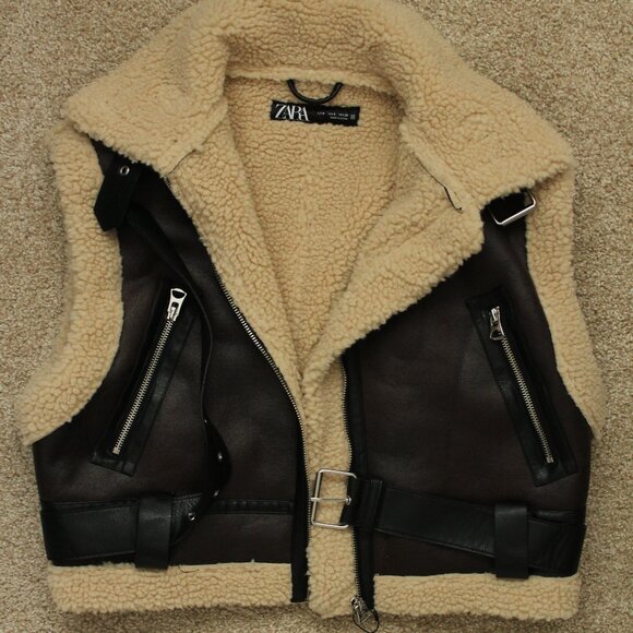 Zara Jackets & Blazers - Zara Cropped Double Faced Vest Dark Brown
